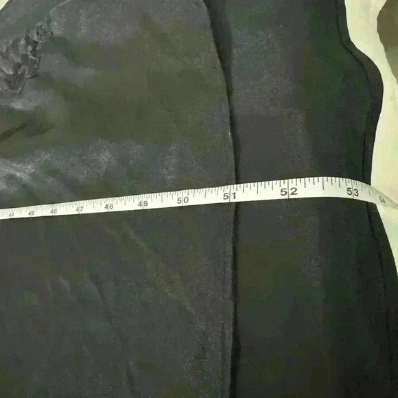 Jones New York Lingeriecore Y2K Black Silky Slip Dress M Lace Trim Chic Dark Fem - Picture 6 of 14